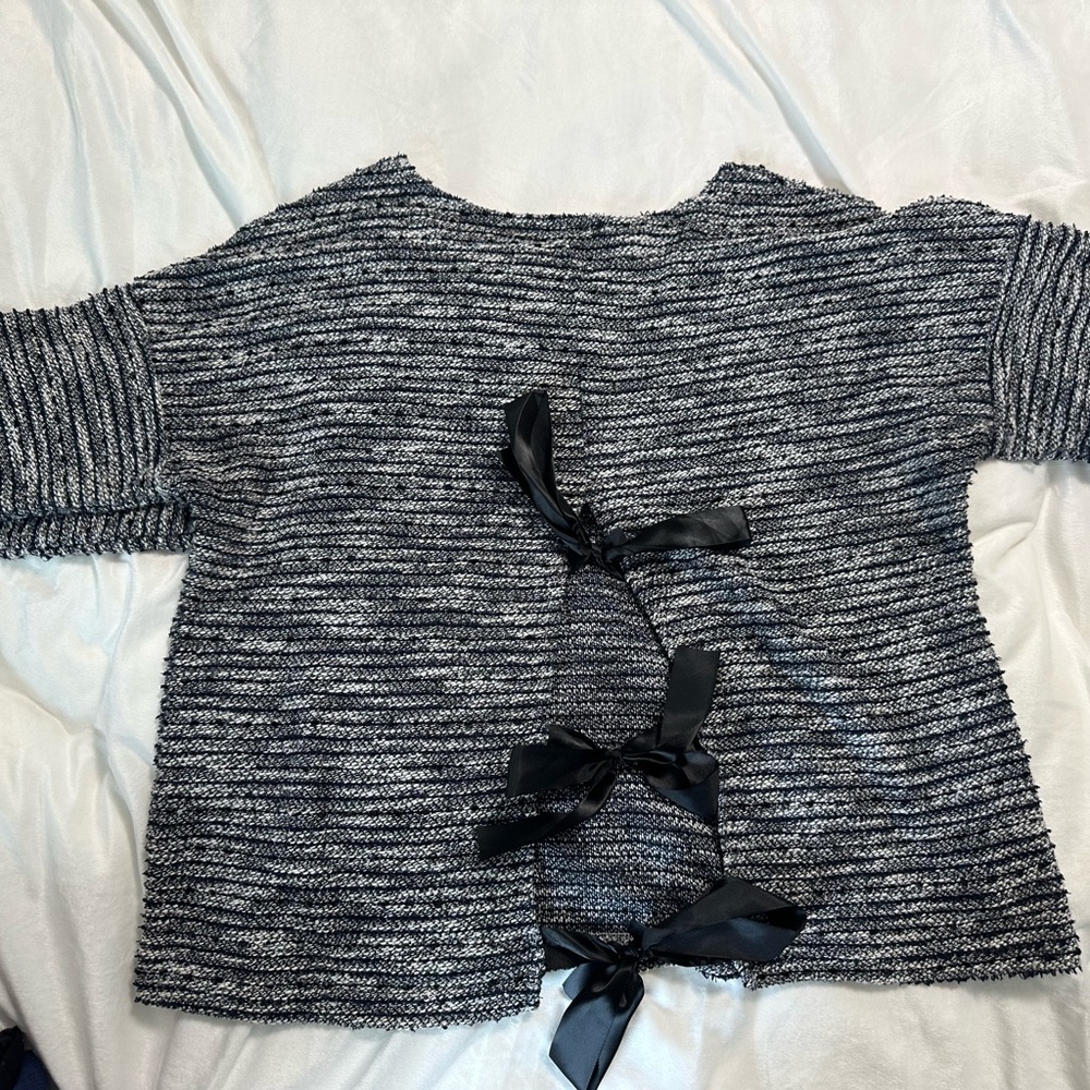 SHEIN Black and White Textured Knit Top
